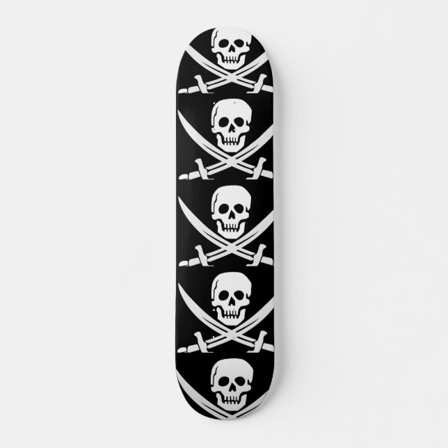 SKATE SKULL N CROSSBONES PIRATE SKATEBOARDS (Frente)