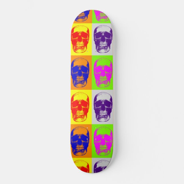 Skate skull skatiboard pop Art (Frente)