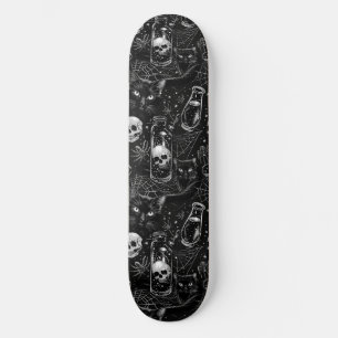 Skate Skulls Góticos Gatos Pretos e Aranhas Painéis