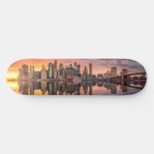 Skate Skyline de Nova Iorque de Texto Personalizado