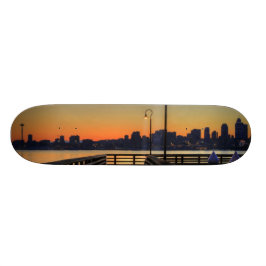Skate Skyline do centro de Seattle Washington