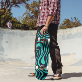 Skate Slate Ardósia Teal Azul Turquesa Abstrato Dinâmico