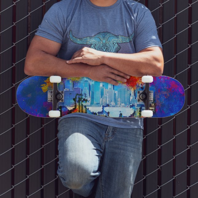 Skate SlipperyJoe NYC grafite lua cercada por redemoinho (Ao ar livre 3)