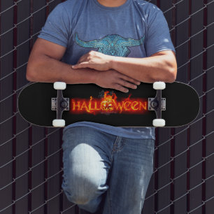 Skate SlipperyJoe's Halloween imenso letreiro flamejante