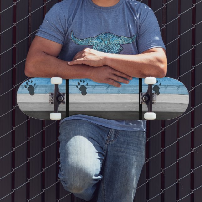 Skate SlipperyJoe's impressão de pata de lontra preta ca (Ao ar livre 3)