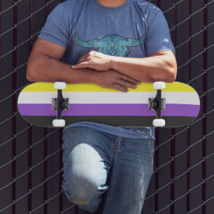 Skate SlipperyJoe's Nonbinary Pride Flag gay LGBTQ