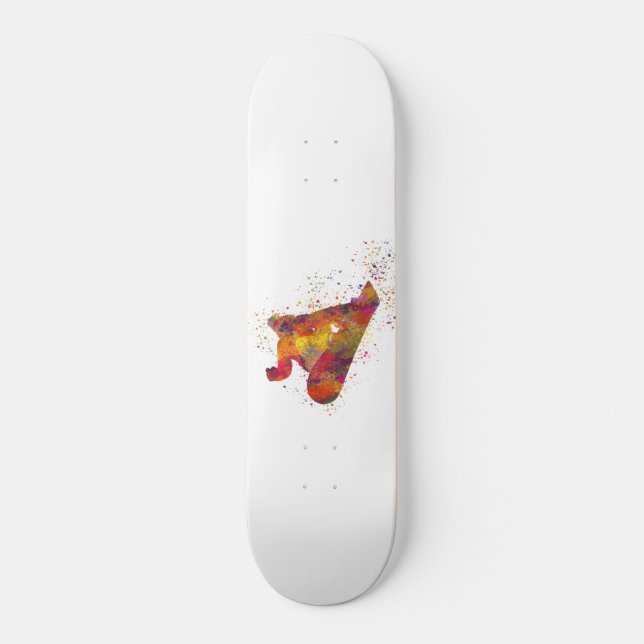 Skate snowboard em aquarela (Frente)