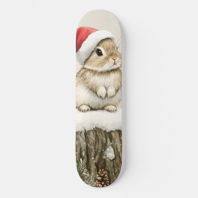 Skate Snowy Forest Winter Woodland Christmas Bunny Bird  (Frente)