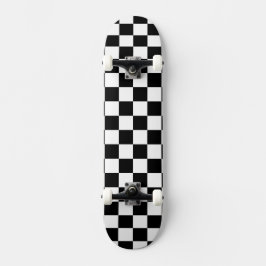 Skate Solid White with Black Square Style