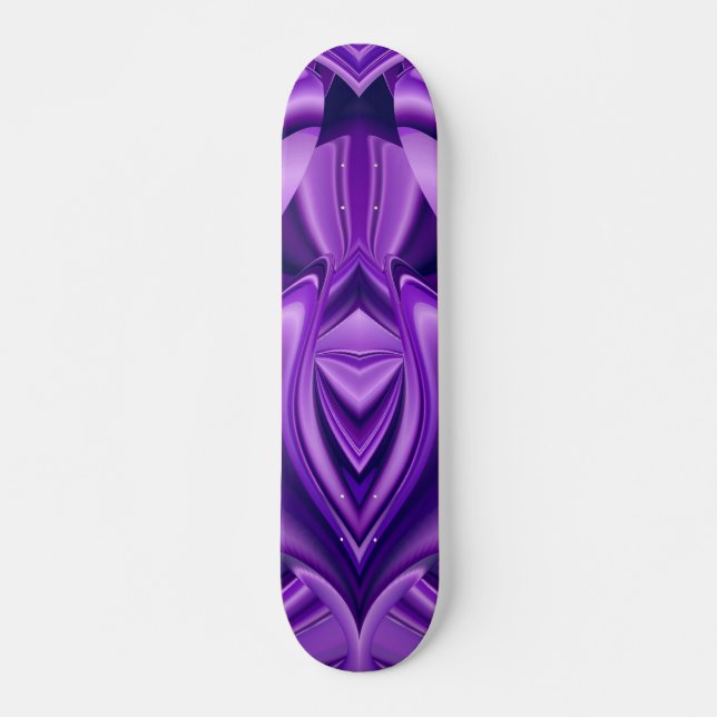 Skate Sonho de Flor Roxo, Abstrato Fantasy Arte Arco-Íri (Frente)