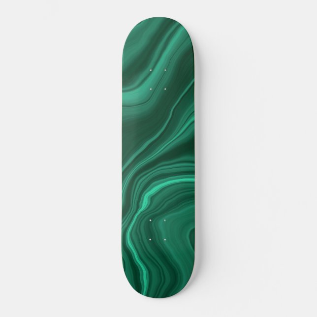 Skate Sonho de Malachita Líquida #1 #gem #decor #art  (Frente)