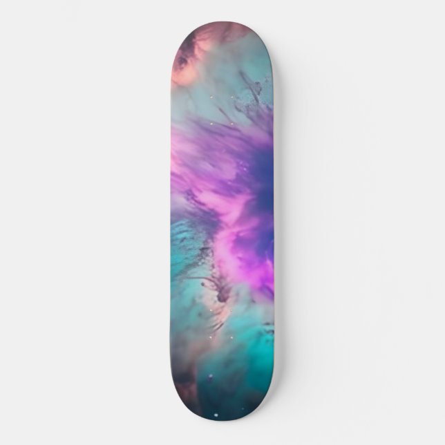 Skate Sonho de Nebulosa de Galáxia de Teal Roxo #1 (Frente)