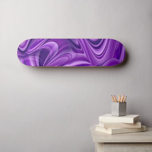 Skate Sonhos de Flor Roxo (Arte de parede (Horz))