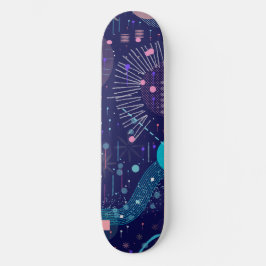 Skate Sonhos Profundos Azuis Arte Abstrata