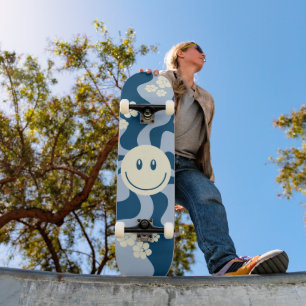 Skate Sorriso em Azul Escuro, Azul Claro e Creme