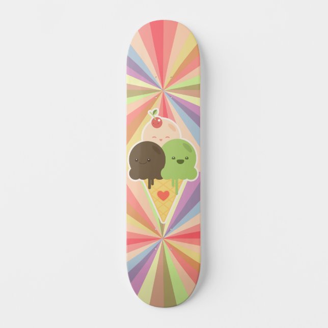 Skate Sorvete Kawaii Rainbow (Frente)