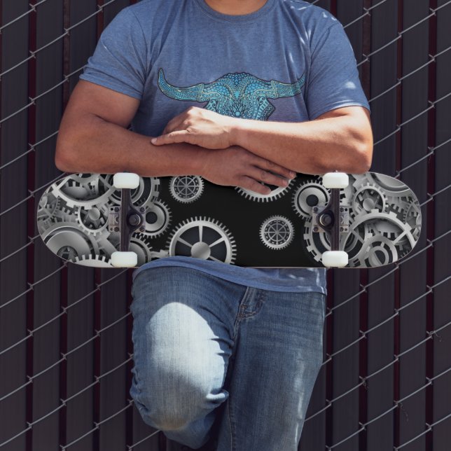 Skate Stampunk Silver Gears (Ao ar livre 3)