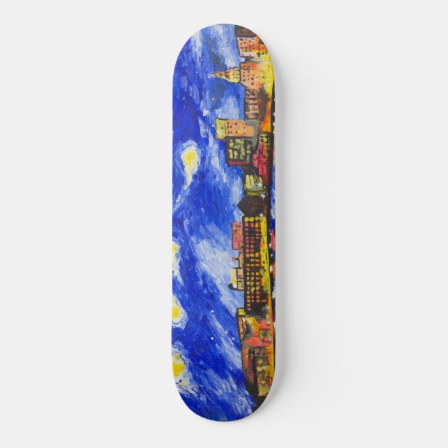 Skate "Starry Night Over Savannah", por T.S. Tire (Frente)