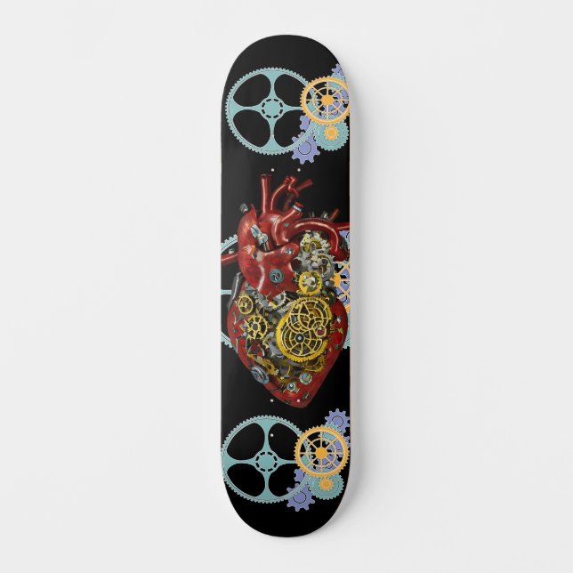 Skate Steampunk Human Heart Anatomy SciFi Art (Frente)
