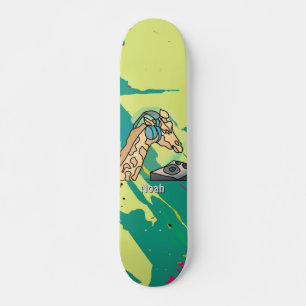 Skate Street Retro Giraffe com Fones de ouvido