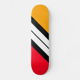 Skate Stripe de Diagonal Vermelho Branco Amarelo-Brilhan