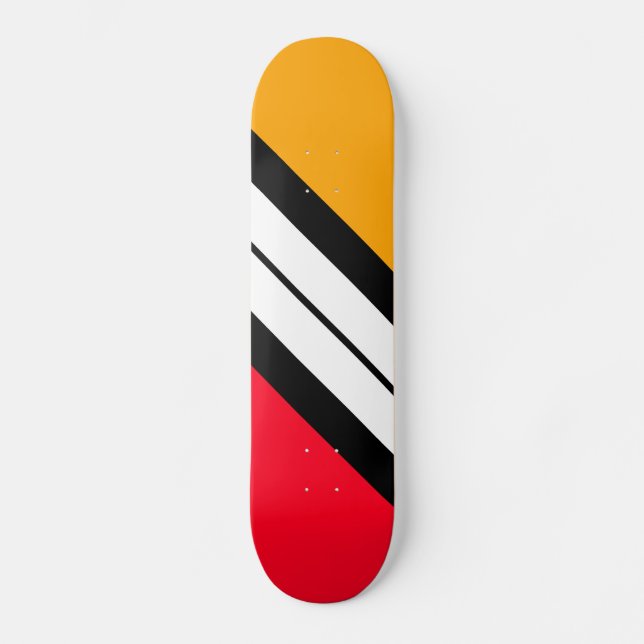 Skate Stripe de Diagonal Vermelho Branco Amarelo-Brilhan (Frente)