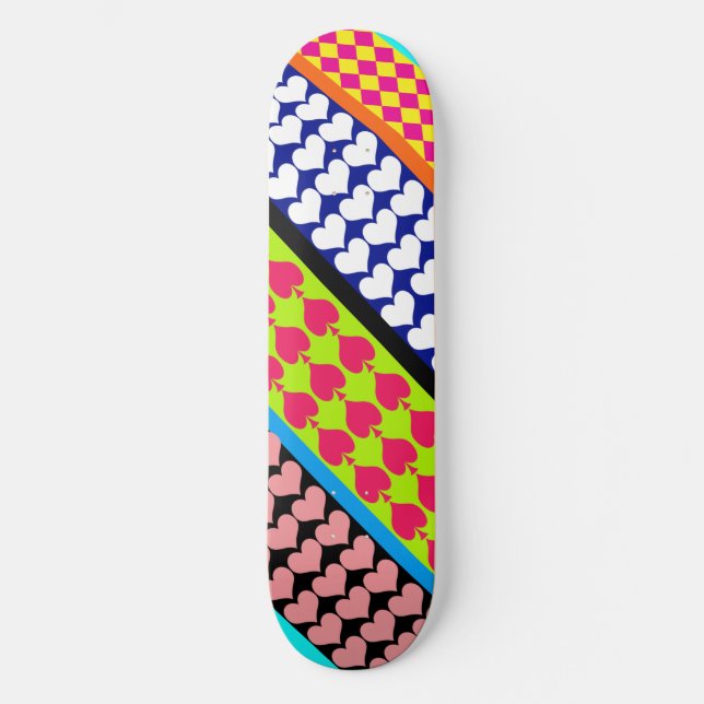 Skate Stripes Corações Ouros Boho Mistura Design (Frente)