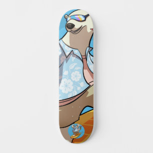 Skate Surfe com Cartoon Legal de Cocktail Urso Polar