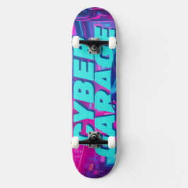 Skate Synthwave Neon Carro Cyberpunk Garagem Outrun