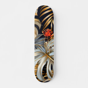 Skate Taba Cool Rosa Vermelha Gótica da Selva Folhagem 