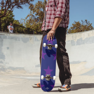 Skate Tabuleiro Azul Estrelas Roxas HAMbyWG