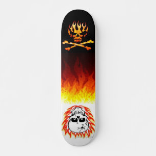 Skate Tabuleiro das chamas preto para branco