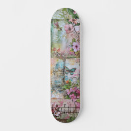 Skate Tabuleiro de Arte Floral Wide Street abstrato Vint