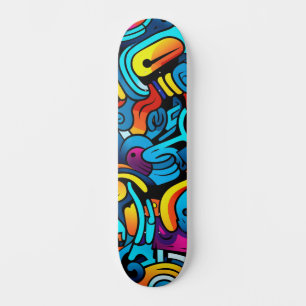Skate Tabuleiro de Arte Único na Rua Urbana de Abstrato