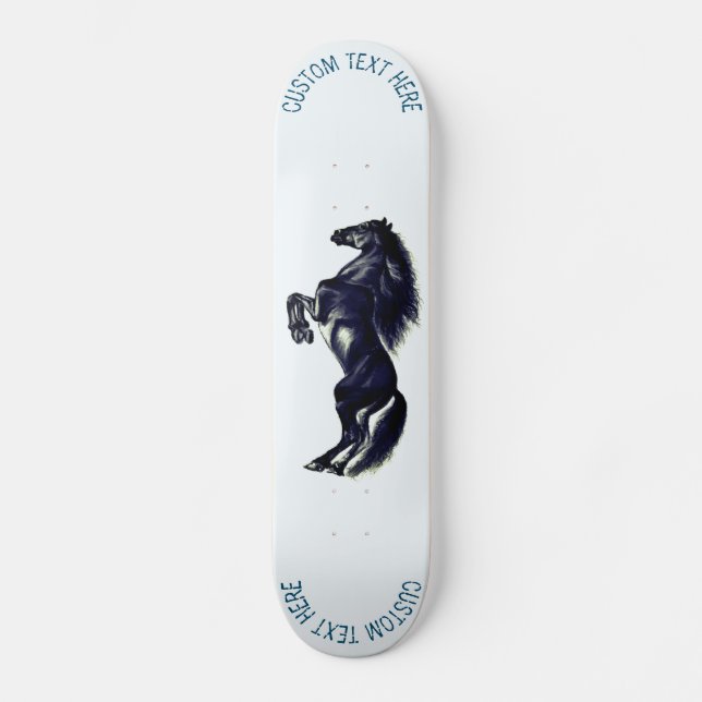 Skate Tabuleiro de Cavalo Selvagem em Direita com Texto  (Frente)
