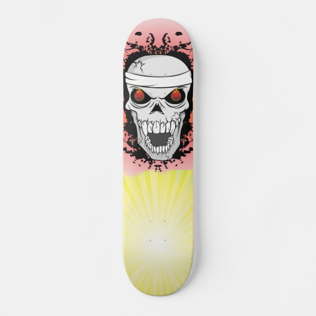 Skate Tabuleiro de crânio. (Frente)