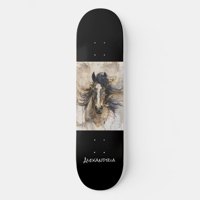 Skate Tabuleiro de Design do Lover Horso Único Personali (Frente)