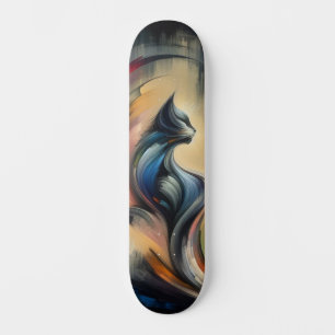 Skate Tabuleiro de Gato Colorido de abstrato: Artístico