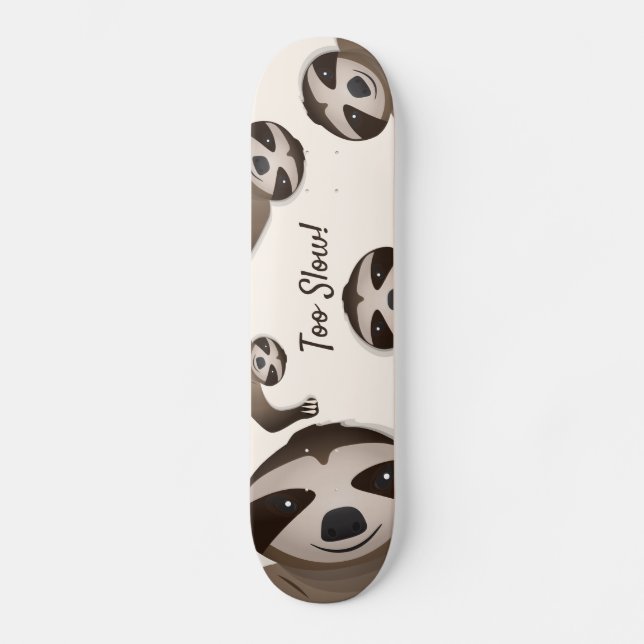 Skate Tabuleiro de Ilustração Animal Lento Demasiado Len (Frente)