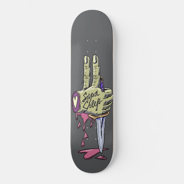 Skate Tabuleiro de Mão Zombie assustador 8.0 (Frente)