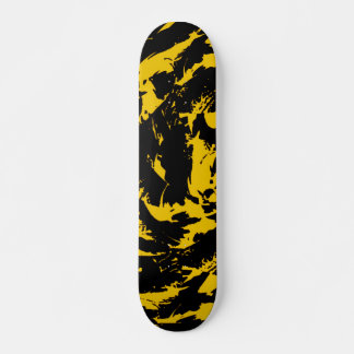 Skate Tabuleiro de Pintura Preto e Amarelo