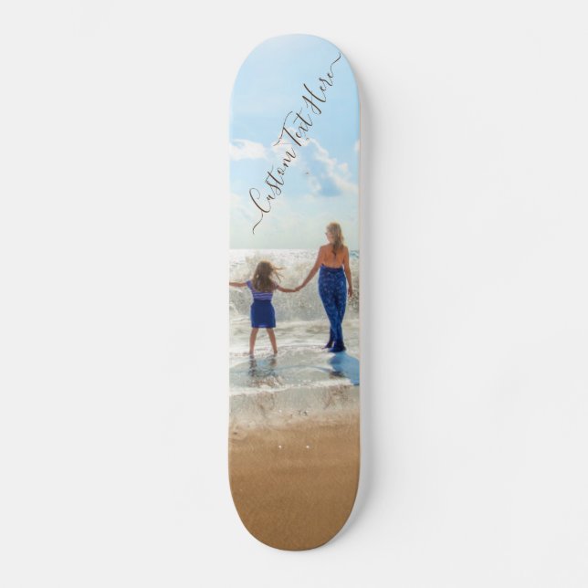 Skate Tabuleiro de Texto e Foto Personalizado - Seu próp (Frente)
