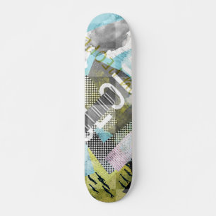 Skate Tabuleiro de trabalho de arte de colagem do Cloudy
