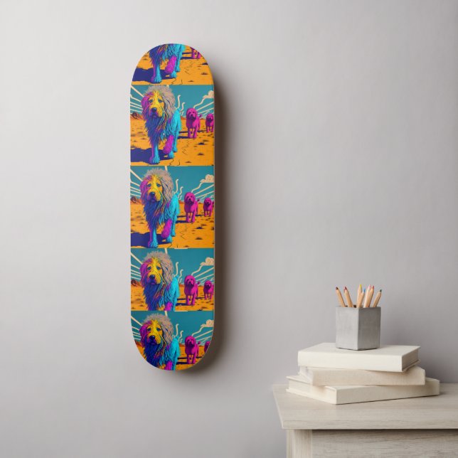 Skate Tabuleiro Funky para Cachorros Amantes (Arte de parede)