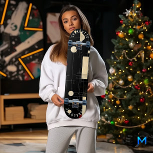 Skate Tabuleiro Geométrico Dourado e Mínimo