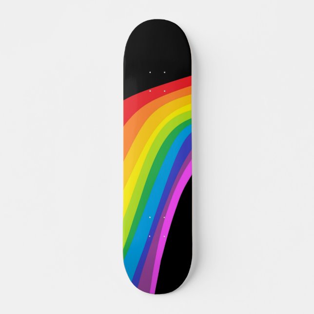 Skate Tabuleiro negro com Design Rainbow (Frente)