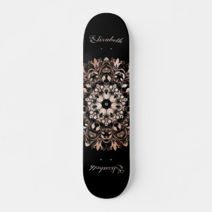 Skate Tabuleiro negro e Rosa Dourado