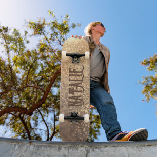 Skate Tabuleiro Personalizado da Glitter Dourada
