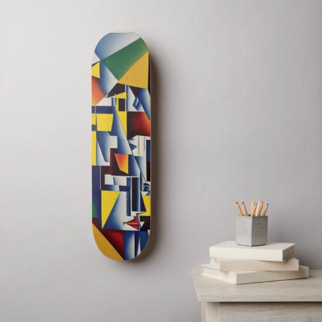 Skate Tabuleiro Portátil abstrato Cubist (Arte de parede)