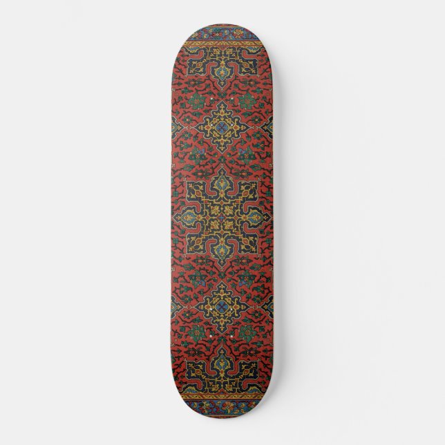 Skate Tapete de Carpete Persa Vermelho Azul Clássico (Frente)